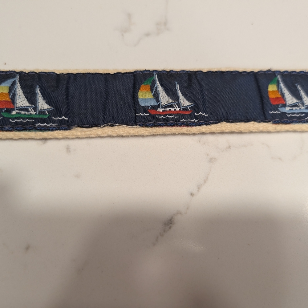 Nautical Themed Navy Ribbon with Sailboat Design Size 36